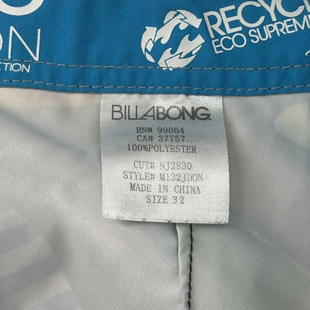 Men’s BILLABONG 32 USA Shark Fin Board Shorts Swim Trunks Polyester
